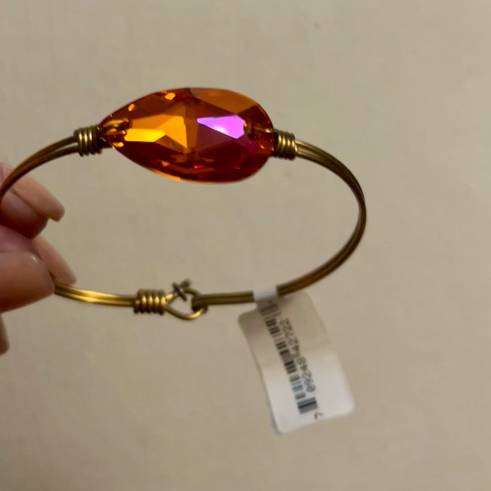 🛍️Luca + Danni Gold Bracelet with Orange Fire 🔥🔥🔥🔥 Crystal